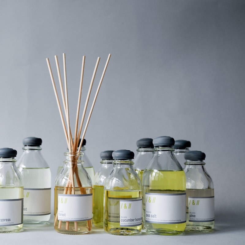 PRESENT/this series / reed diffuser in glass bottle 100ml / 200ml - Fragrances - Essential Oils Black