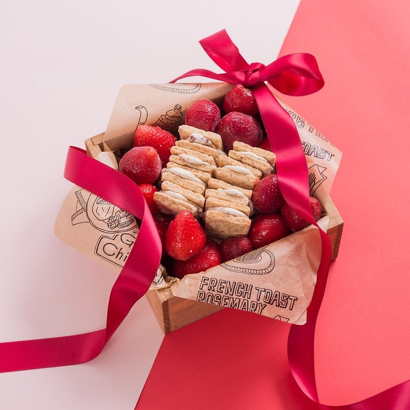 【Pre-Order】Jishi Nougat Rice Cracker with Strawberry Flavor (12 pieces/box) with bag - Handmade Cookies - Other Materials Pink