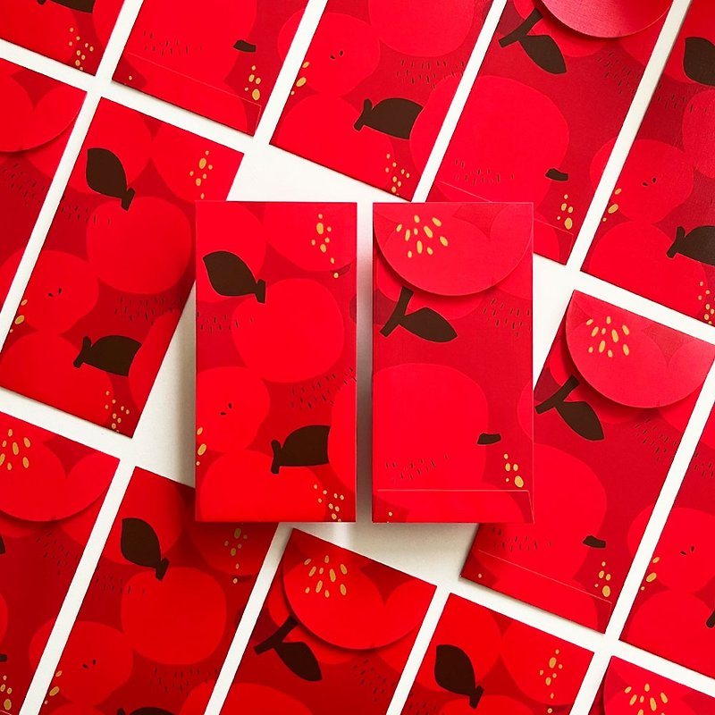 レッドパケット I アップルピンアンアン (5個入り) - ご祝儀袋・ポチ袋 - 紙 レッド