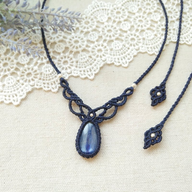 gallery. Deep. Kyanite X South American Brazilian Wax Necklace - สร้อยคอ - คริสตัล สีน้ำเงิน