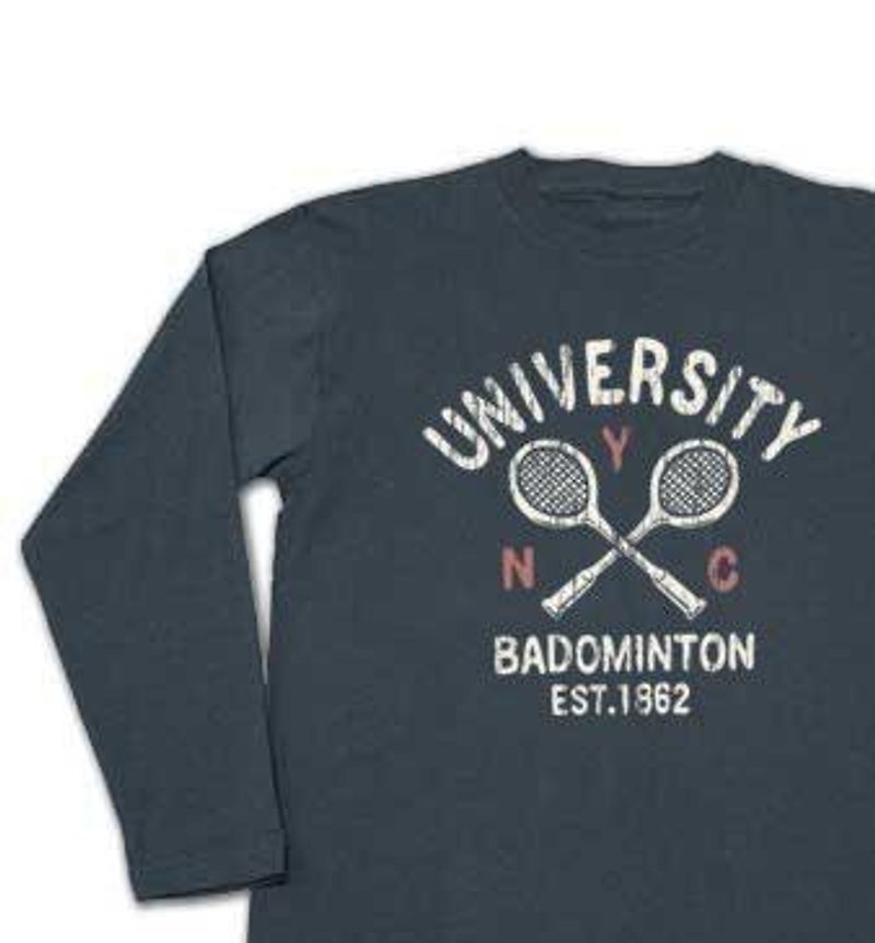 Badminton College long-sleeved T-shirt [order product] - Unisex Hoodies & T-Shirts - Cotton & Hemp Blue