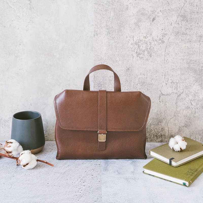 Retro Versatile Genuine Leather Shoulder Bag 22354 Coffee - Messenger Bags & Sling Bags - Genuine Leather Brown