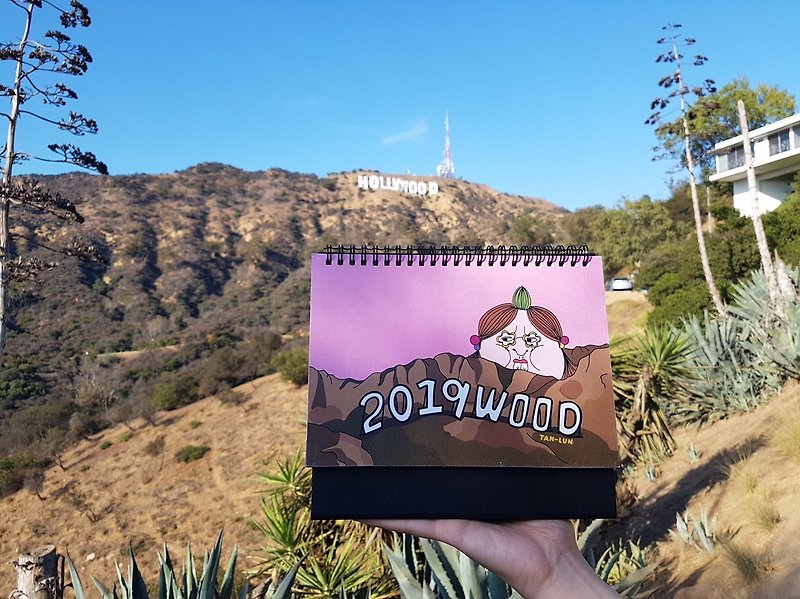 2019 Hollywood 三角桌曆 - 月曆/年曆/日曆 - 紙 粉紅色