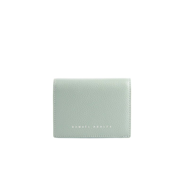 Genuine Leather Wallets Green - 【Girlfriend's Birthday Gift Idea】Lola Bi-fold Leather Wallet - Mint