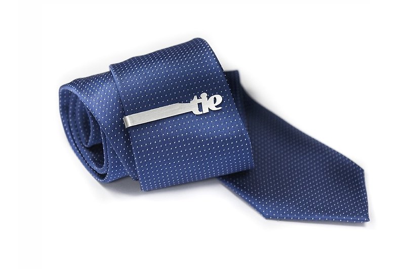 姓名领带夹, 个性化领带夹, 新郎领带夹, 银色领带夹 - 領呔/呔夾 - 純銀 銀色