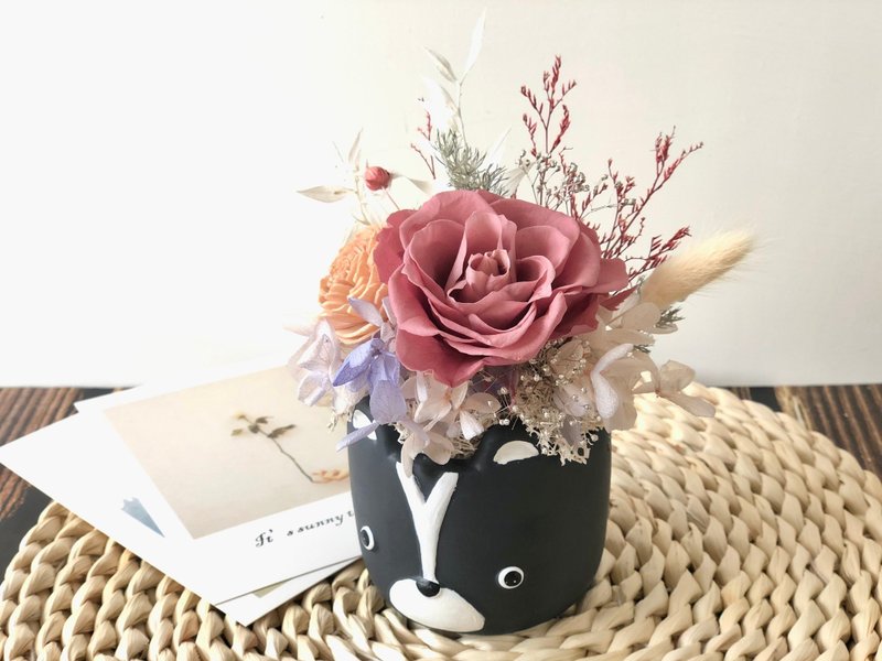 【竒花】森林小熊不凋花乾燥花盆栽 生日禮物 情人節 母親節 - 相框/畫框 - 植物．花 