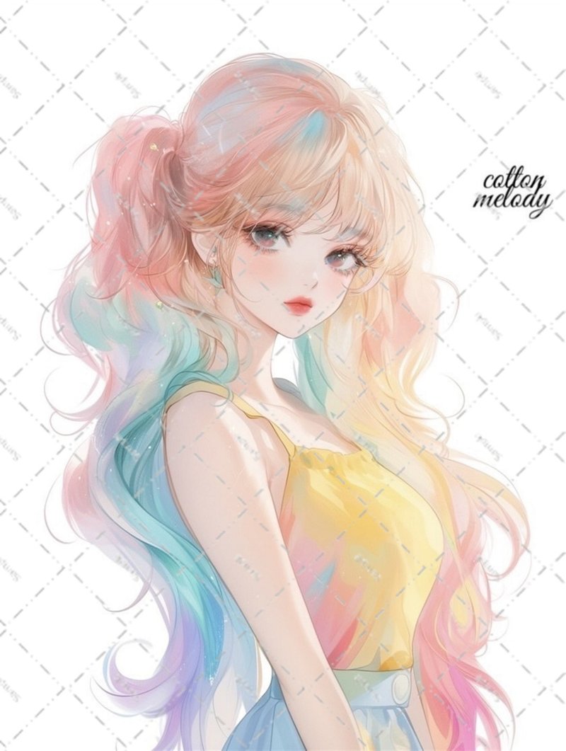original sticker no.6441 人物ステッカー オリジナルステッカー 人物ステッカー 女の子ステッカー オリジナル人物ステッカー - 貼紙 - 紙 
