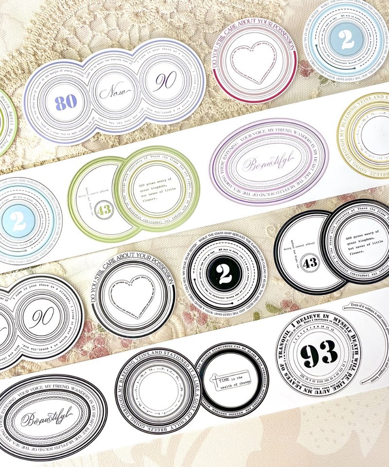 Donut/Oreo light retro basic elements cut-type sticker roll (kiss-cut) - Washi Tape - Other Materials Multicolor