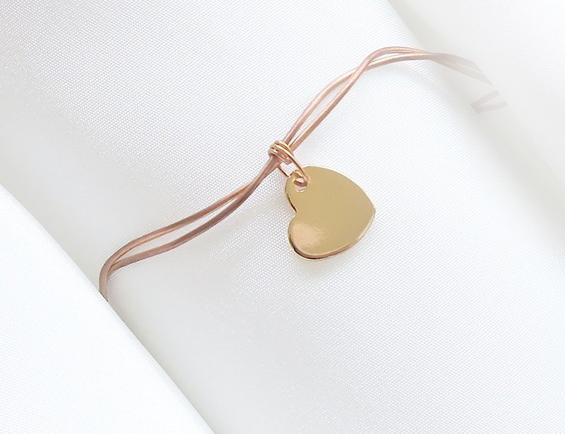 Heart Bracelet / Bracelet (Antioxidant Bronze Bracelet) - สร้อยข้อมือ - ทองแดงทองเหลือง สีทอง