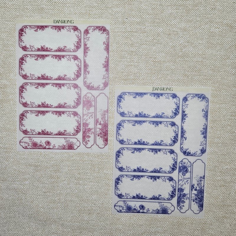 flower pattern label - 貼紙 - 紙 