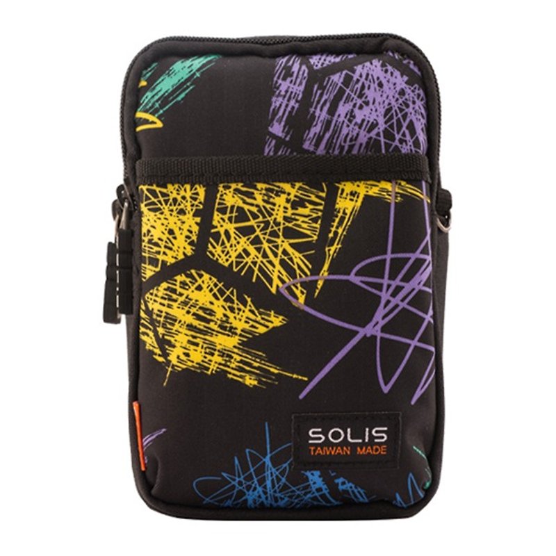 SOLIS Celebration Series 5.5" mobile phone multi-purpose bag(Graffiti Black) - ที่เก็บพาสปอร์ต - เส้นใยสังเคราะห์ 