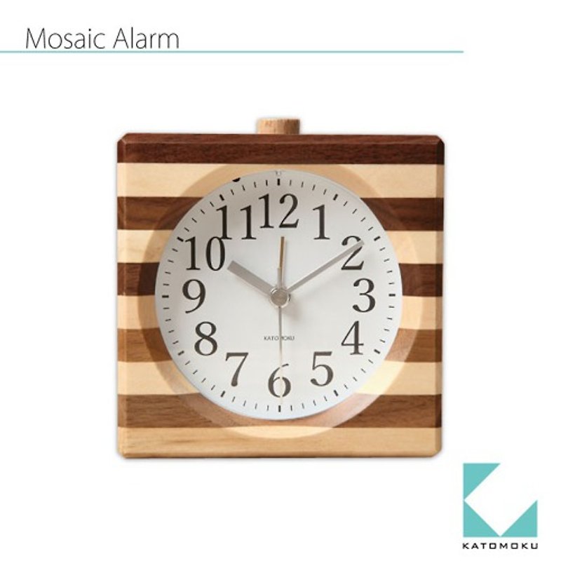 KATOMOKU mosaic alarm ナチュラル km-18N - 時鐘/鬧鐘 - 木頭 