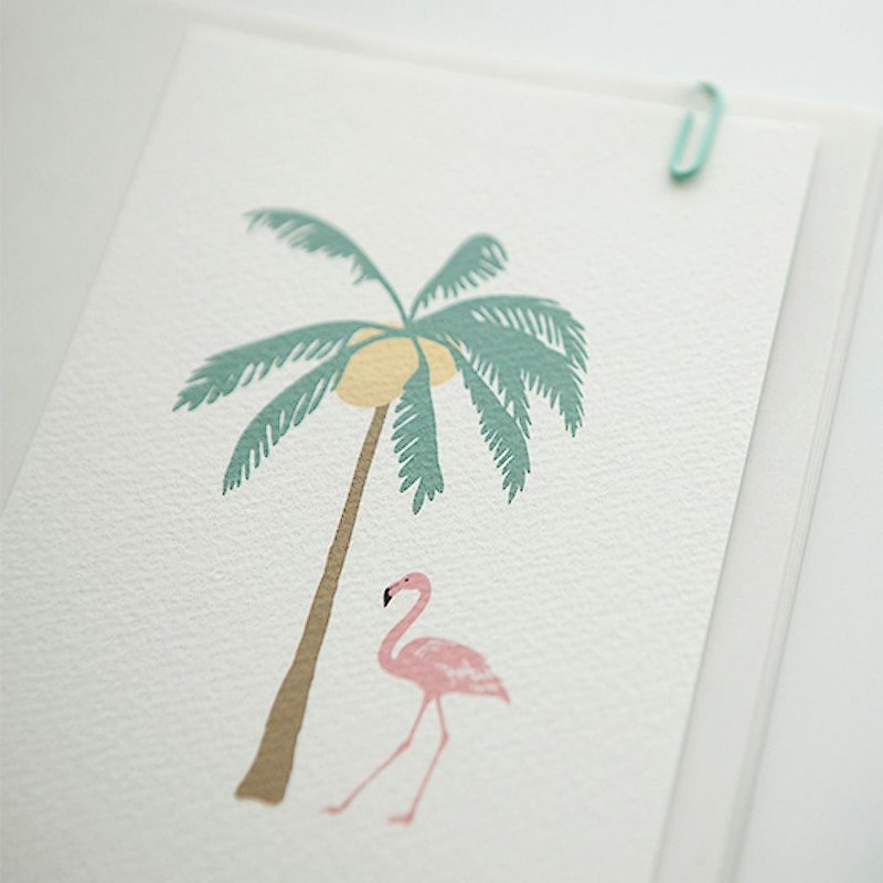 Dailylike Random Le Live Illustration Card-02 Tropic Flamingo, E2D04777 - Cards & Postcards - Paper White