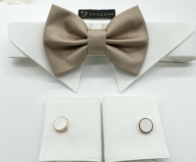 Dog bow tie and cuff clearance set