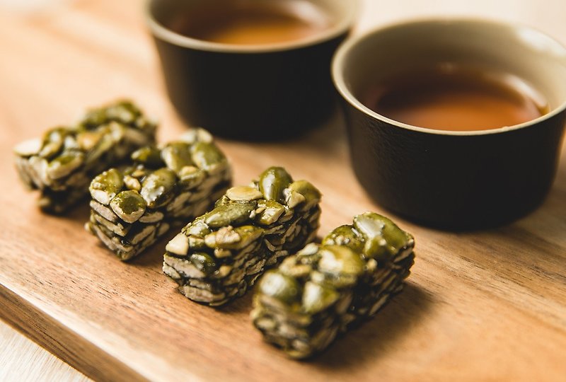 Green Tea Pumpkin Seed Crisp - Handmade Cookies - Fresh Ingredients Multicolor