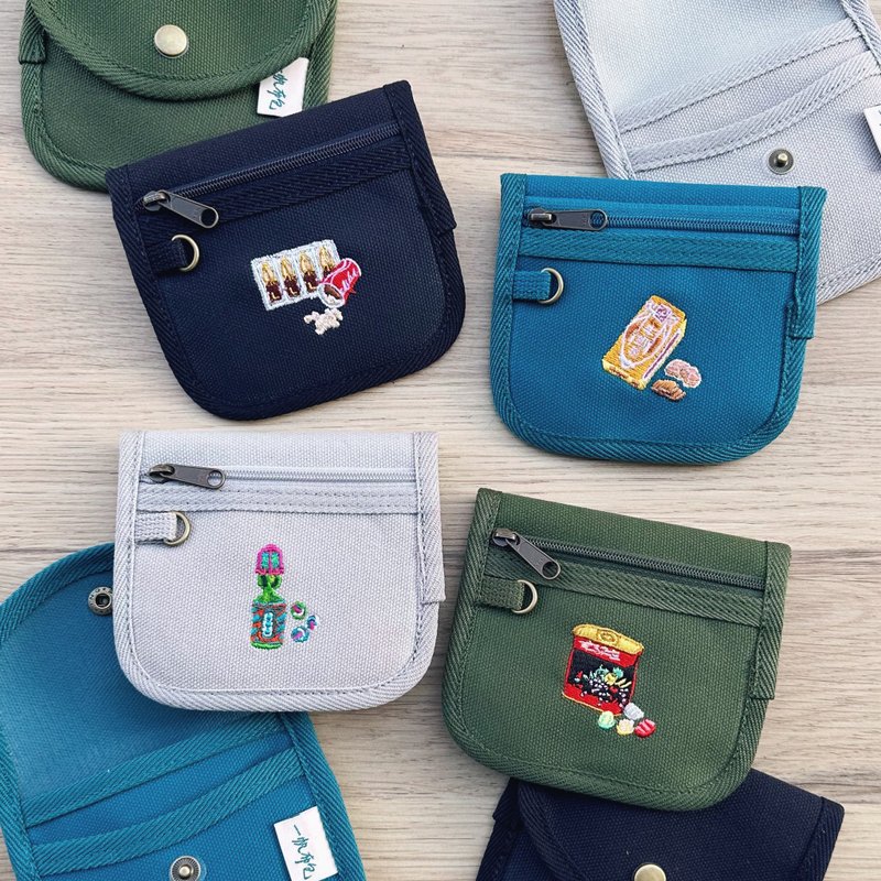 台湾オールドスクールフルーツキャンバスポケット小銭入れ2個 - 財布 - コットン・麻 多色