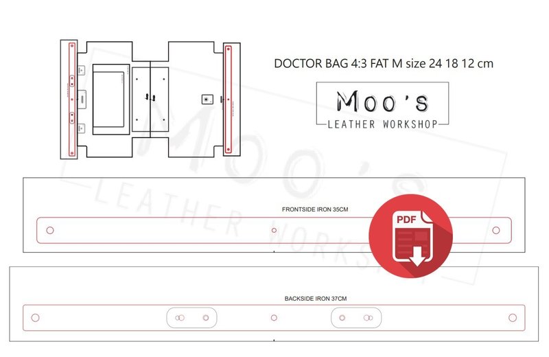 #DIY  doctorbag 4:3 fat M size 24 cm (版型 PDF) - 線上教學/教學影片 - 其他材質 