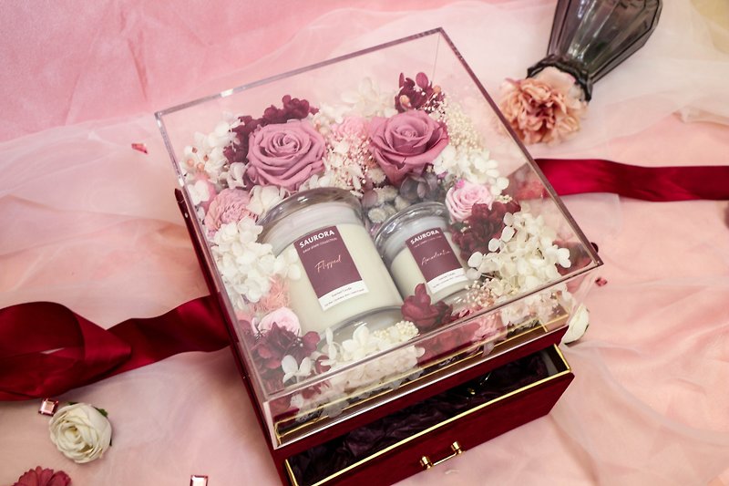 My Dearest Preserved Flower Candle Box - Candles & Candle Holders - Wax Pink
