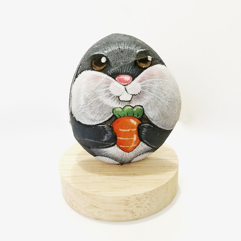 Bunny stone painting,little art for gift. - Other - Stone Orange