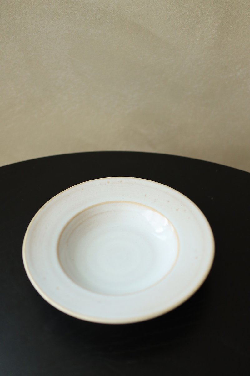 亮白釉沙拉盤 - 盤子/餐盤/盤架 - 陶 白色