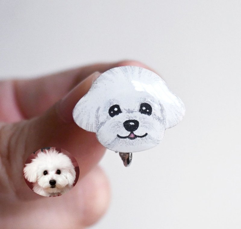 Customized gifts like Yanhua dog earrings customized pet earrings - ต่างหู - เรซิน หลากหลายสี