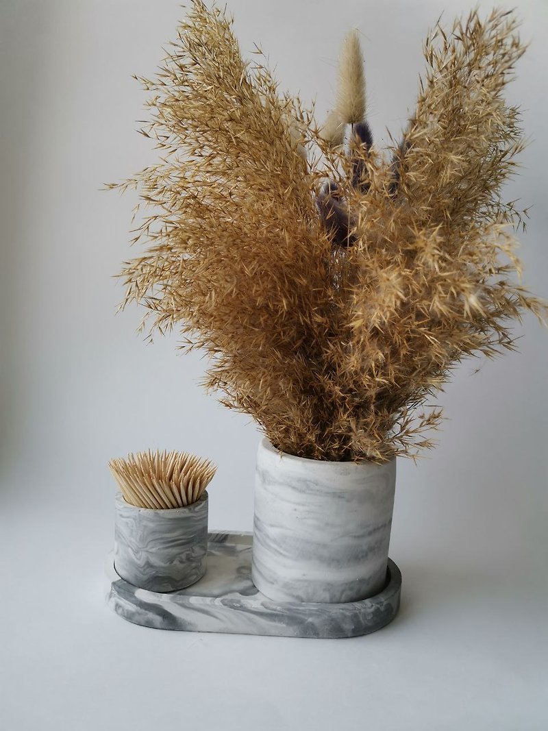 Set of 3 items. Stained, Cups / planters, candle holder. Handmade. - ชั้นวาง/ตะกร้า - วัสดุอีโค สีเงิน