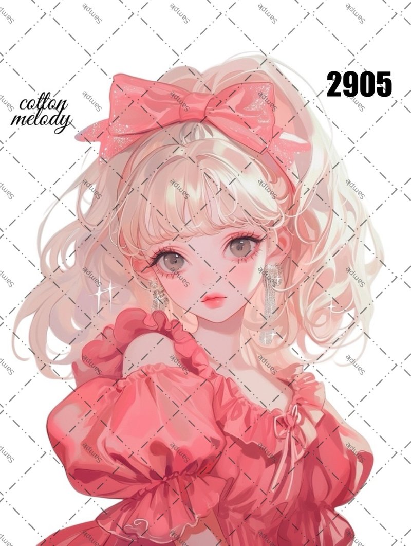 original sticker no.2905 人物ステッカー オリジナルステッカー オリジナル人物ステッカー 装飾ステッカー cotton melody - 貼紙 - 紙 