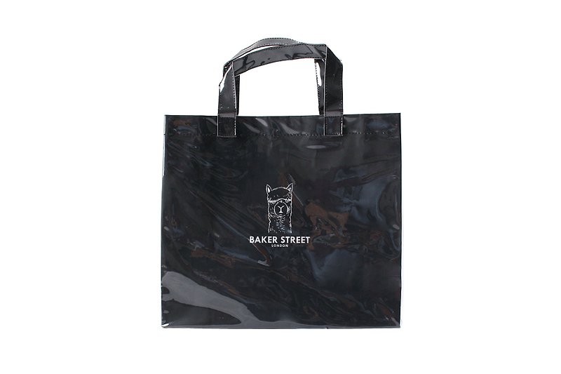 British Fashion Brand -Baker Street- Alpaca Printed Black Tote Bag - Handbags & Totes - Waterproof Material Black