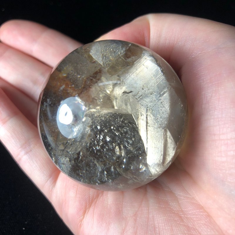 #19 天然水晶 晶中晶水晶球 45mm - 擺飾/家飾品 - 水晶 綠色