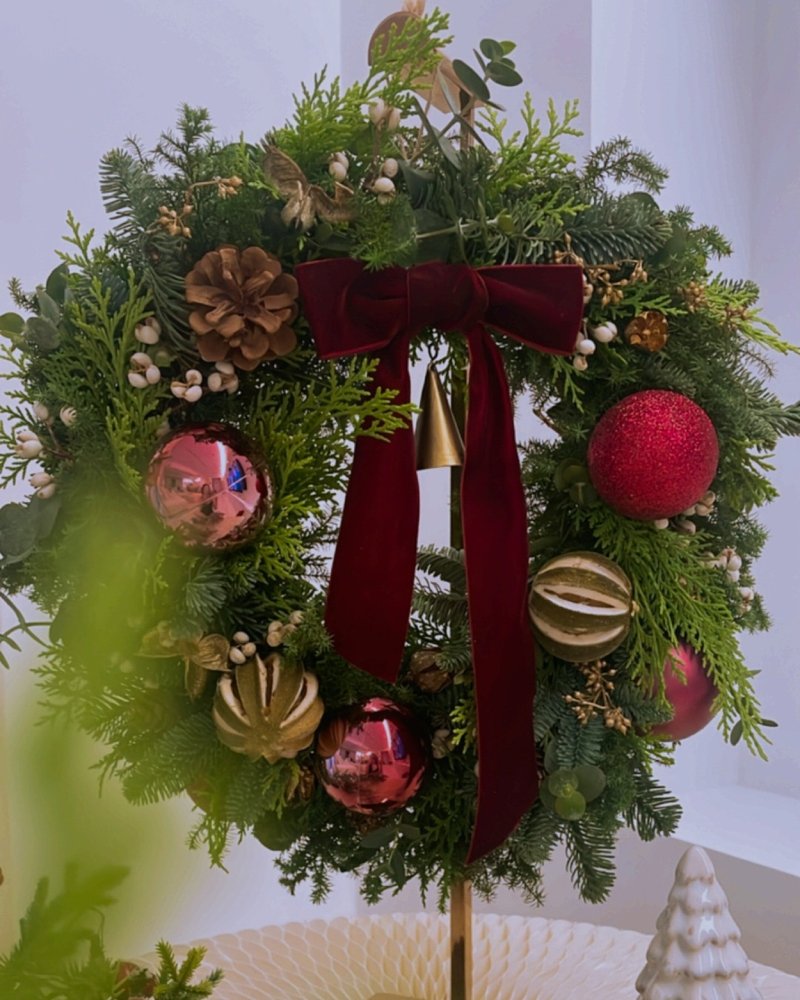 Christmas Wreath 聖誕紅奢絨花圈 - 擺飾/家飾品 - 植物．花 