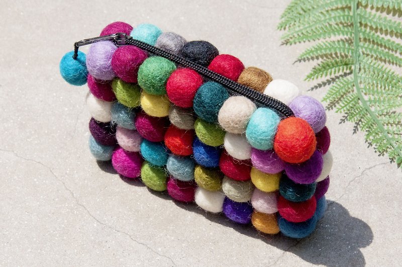 Wool felt small bag / wool felt storage bag / purse / leisure card set / wool felt wallet - fruit candy - Coin Purses - Wool Multicolor