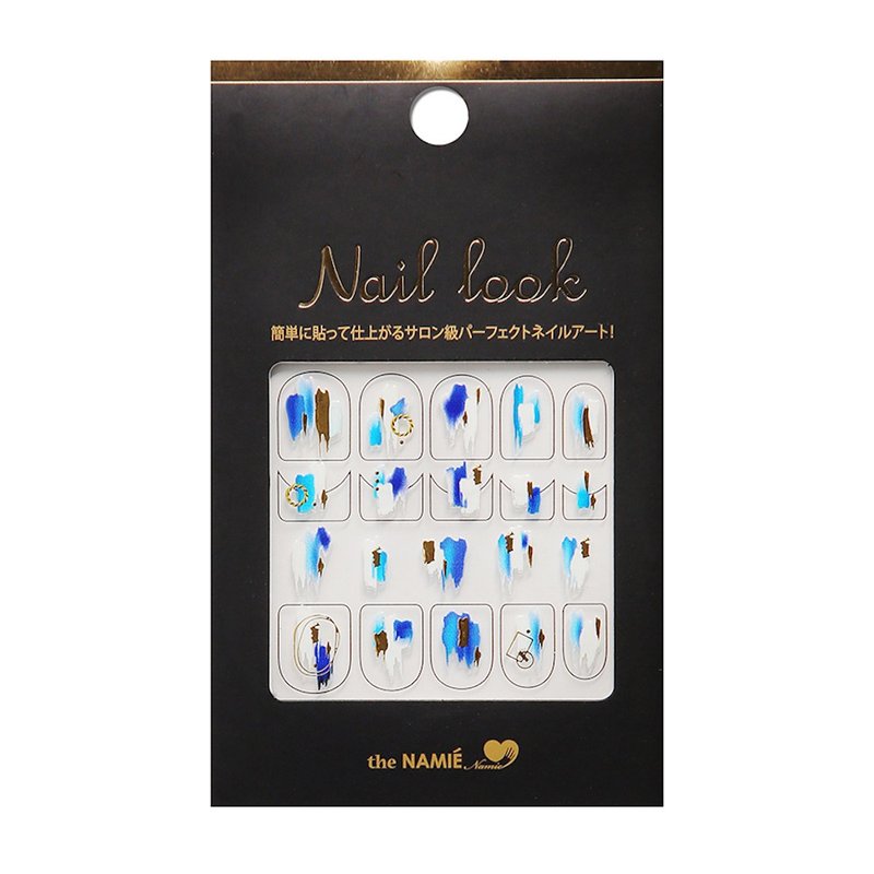 【 DIY 美甲】Nail Look 美甲裝飾藝術貼紙 粉藍觸感 - 指甲油/指甲貼 - 紙 金色