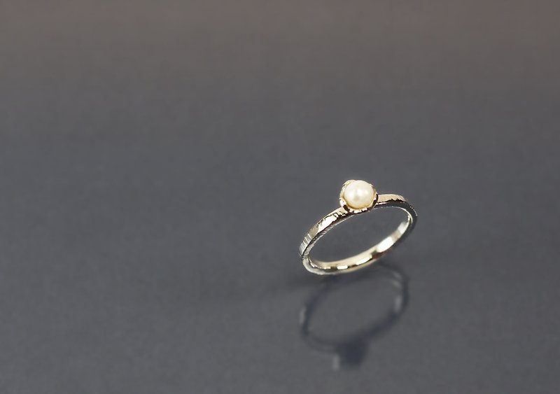Image Series - Flower Block Pearl 925 Silver - แหวนทั่วไป - เงินแท้ สีทอง