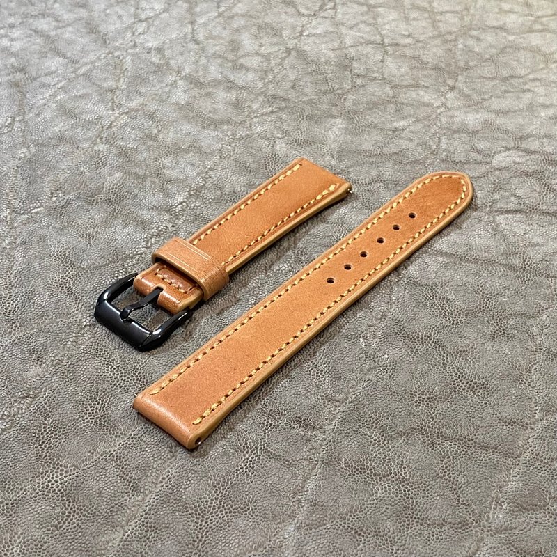 Oiled cordovan watch strap, natural, 20mm-18mm [standard], full flat type, watch band, cordovan made by Shinki Leather, compatible with Rolex, compatible with Omega - สายนาฬิกา - หนังแท้ หลากหลายสี