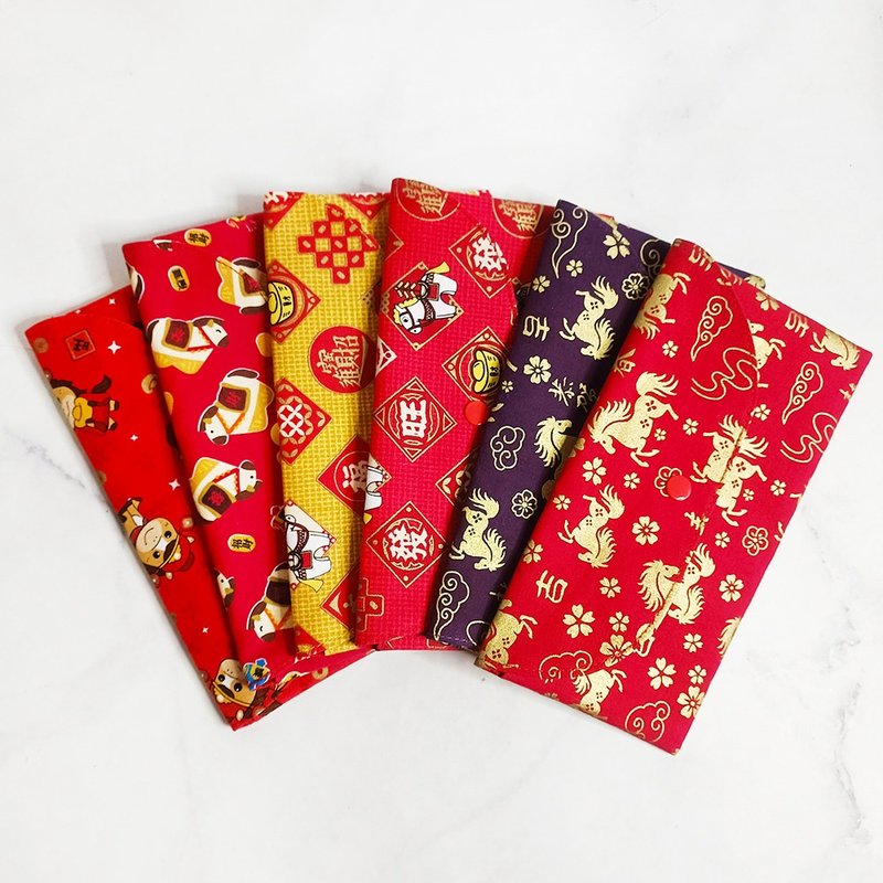 馬年 午年 燙金手工長型布紅包袋 存摺袋 - 利是封/揮春 - 棉．麻 紅色