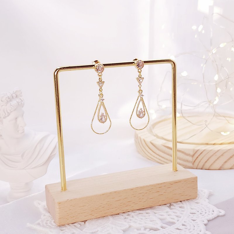 [Starfall Earrings] S925 sterling silver earrings - design style - Earrings & Clip-ons - Other Materials Gold