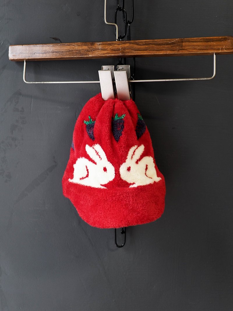 神奈川焰火純紅趣味戀愛日誌 古董短帽簷絨毛棒球童帽Vintage - 帽子 - 聚酯纖維 紅色
