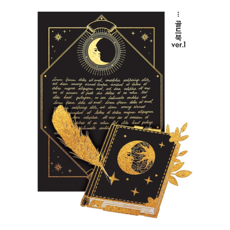 Gold Book 4types (blackraccoon) Vintage collage design paper sticker - 貼紙 - 紙 多色