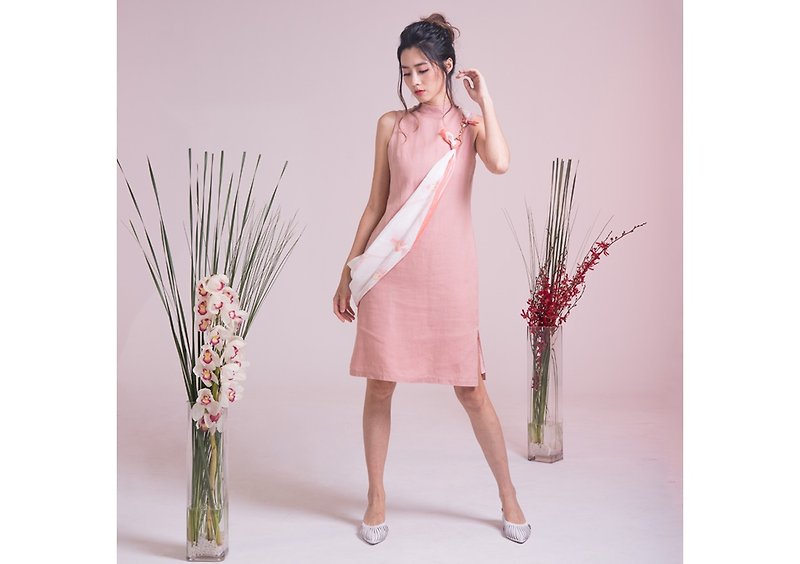 Everyday Cheongsam Top - 洋裝/連身裙 - 環保材質 粉紅色