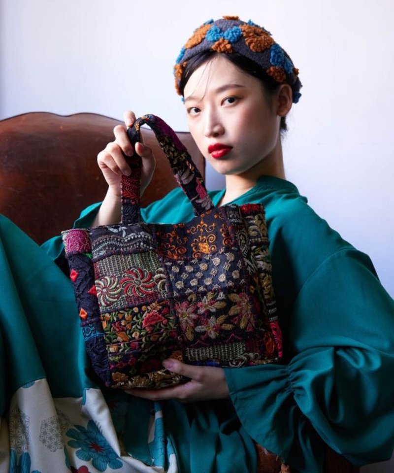 【熱門預購】印度刺繡經典手提托特包 (六色) IAWP2801 - 化妝包/收納袋 - 棉．麻 