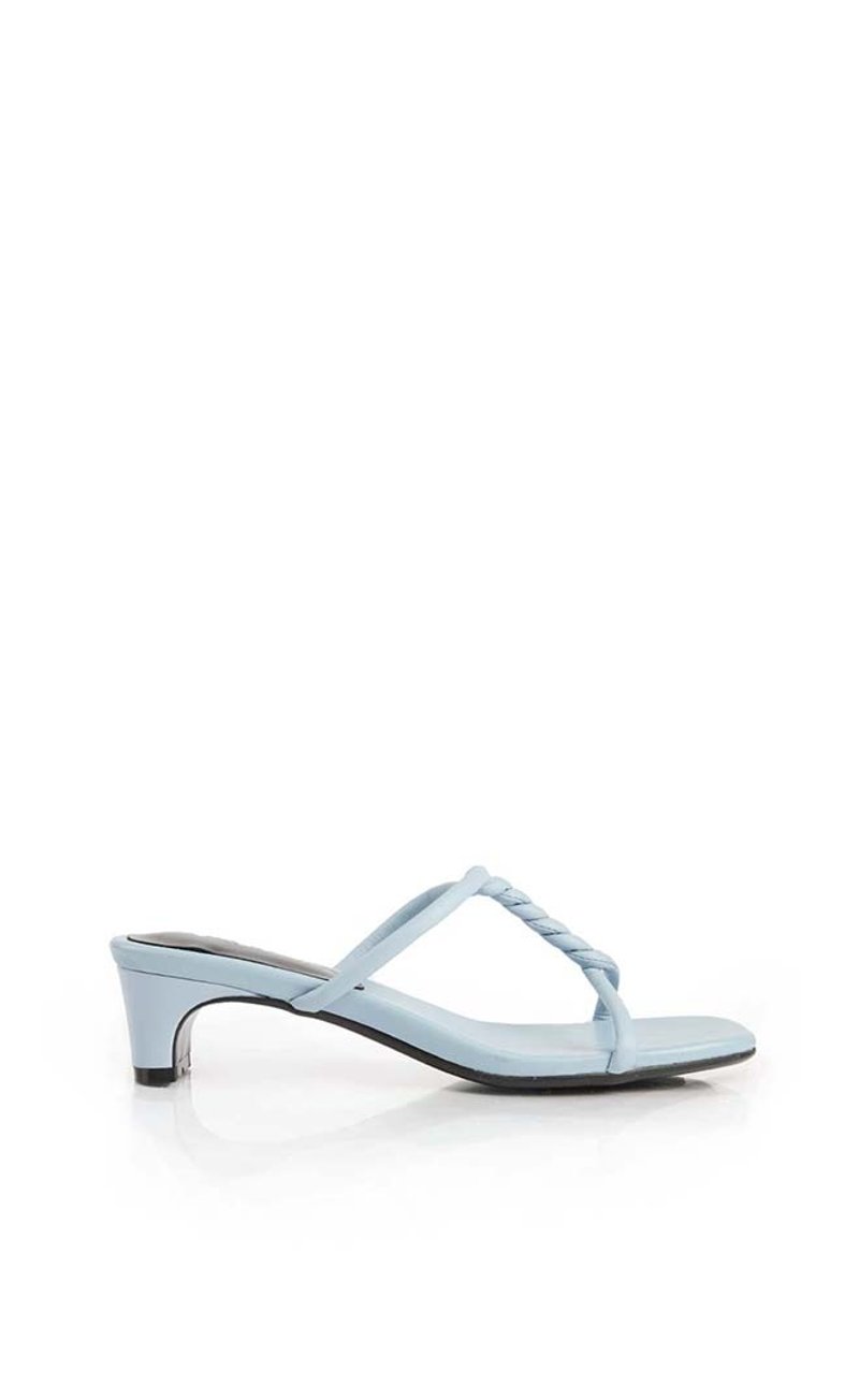 AISLE by abcense knit H sandals-baby blue - Sandals - Genuine Leather Blue