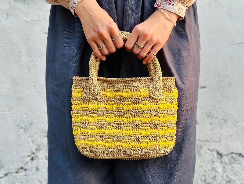 Autumn Harvest Bag Woven Tote Bag DIY Materials Included Video Birthday Gift Valentine’s Day Gift Giving - Knitting, Embroidery, Felted Wool & Sewing - Cotton & Hemp Multicolor