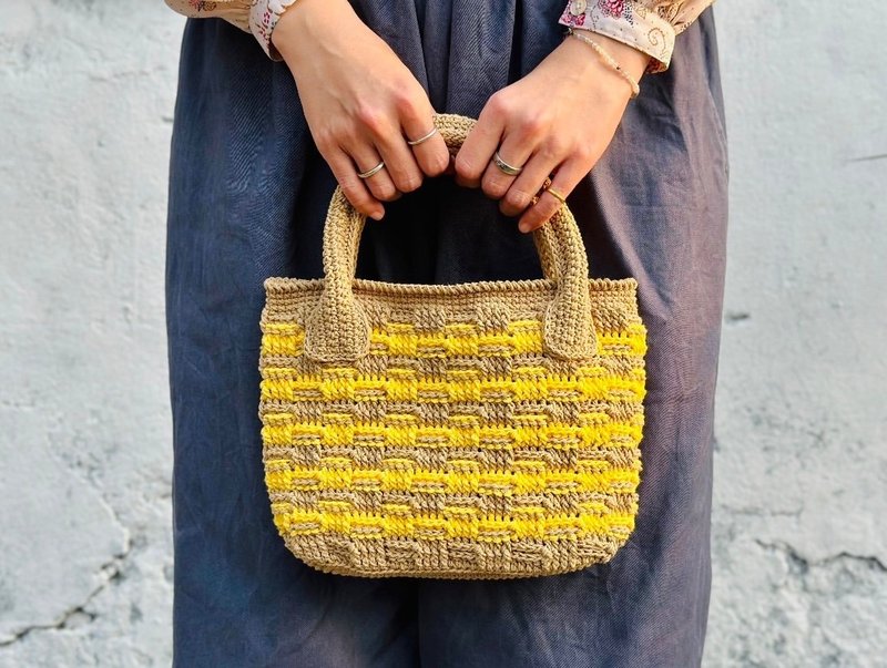 Autumn Harvest Bag Woven Tote Bag DIY Materials Included Video Birthday Gift Valentine’s Day Gift Giving - เย็บปัก/ถักทอ/ใยขนแกะ - ผ้าฝ้าย/ผ้าลินิน หลากหลายสี