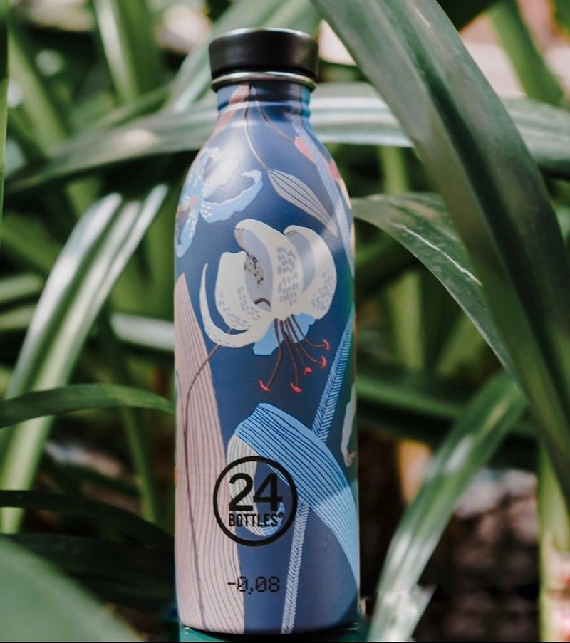 意大利24Bottles【URBAN超輕量羽毛系列】Navy Lily - 不鏽鋼 - 水瓶/水壺 - 不鏽鋼 藍色