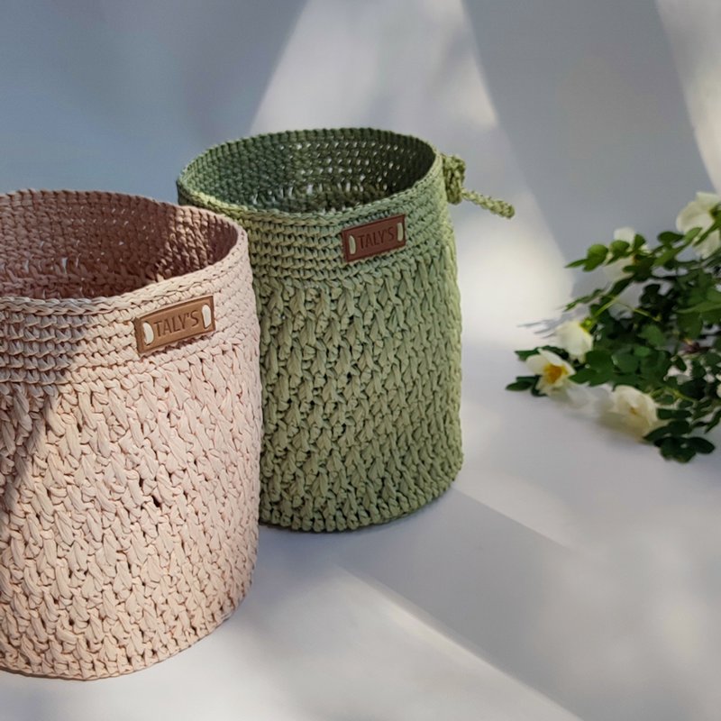 Handmade Raffia Crochet Basket Bag - Womens Fashion Accessory - 手提包/手提袋 - 紙 綠色