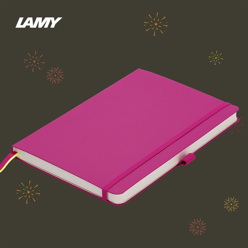 【客製服務】LAMY 鋼筆用軟式A6筆記本 / notebook 狩獵系列 桃紅 - 筆記本/手帳 - 紙 粉紅色