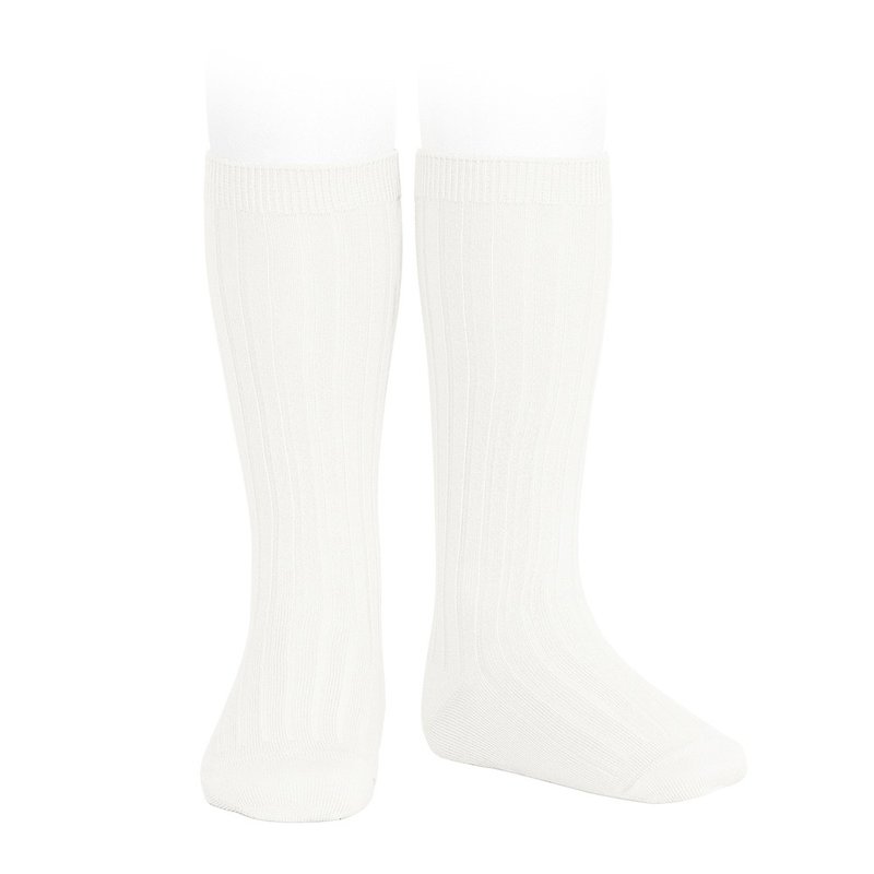 Condor Little Prince Classic Knee Socks - 303 Champagne White (Kids/Adults) - Socks - Cotton & Hemp White