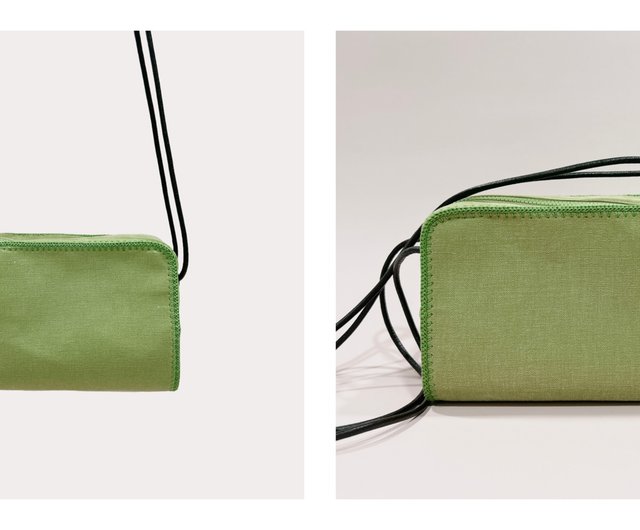 キャンバス オリーブグリーン スクエア ミニバッグ - ショップ BAKS