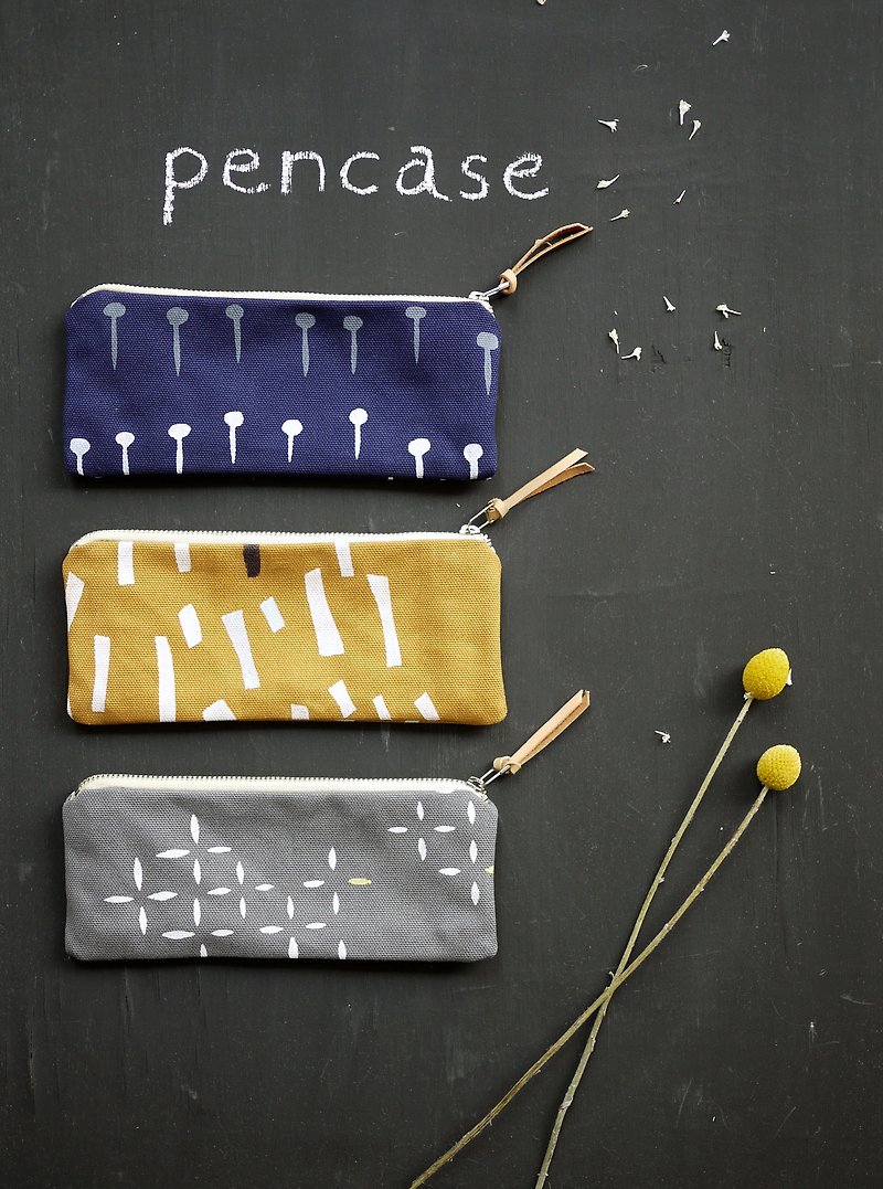 Pencil Case - Shiitake / Ribbon / Window Cover - Pencil Cases - Cotton & Hemp 