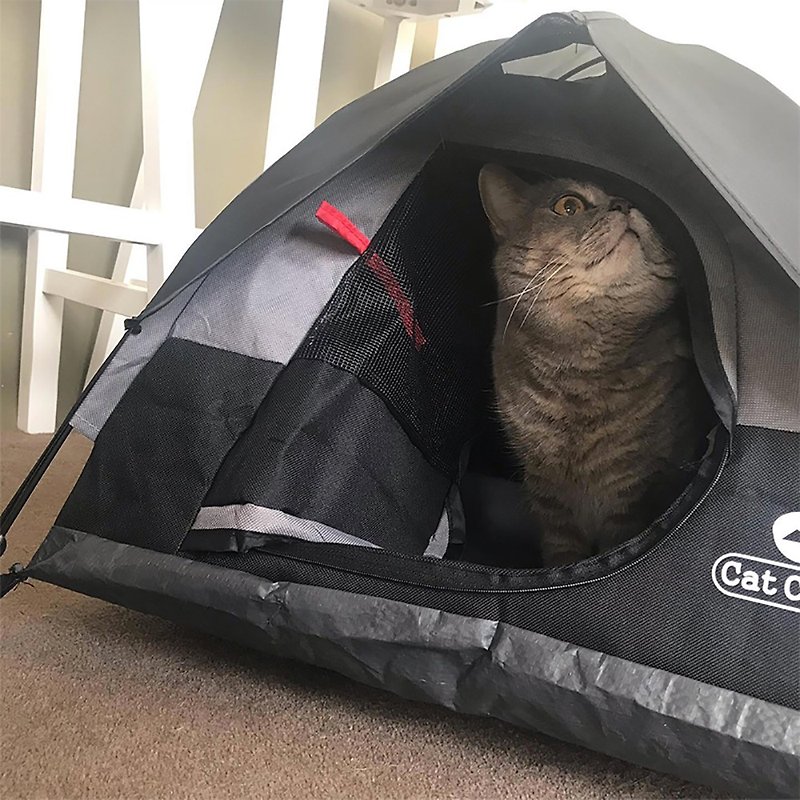 CatCamp Cat Camping Tent - Handsome Black - Bedding & Cages - Plastic 
